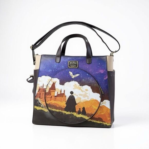 Harry Potter Hogwarts  Convertible Backpack & Tote Crossbody Bag Loungefly - Picture 2 of 16